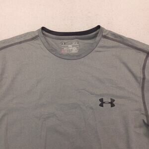 Under Armour Casual Crew Neck Short Sleeve Graphic T Shirt Mens Size M Gray